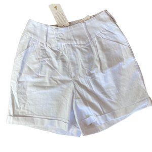 Belle Poque Elegant Retro Womens Francescas White High Waisted Shorts Size Small